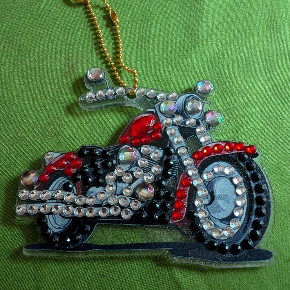 5 For $10 Double Sided Crystal Motorcycle Keyring